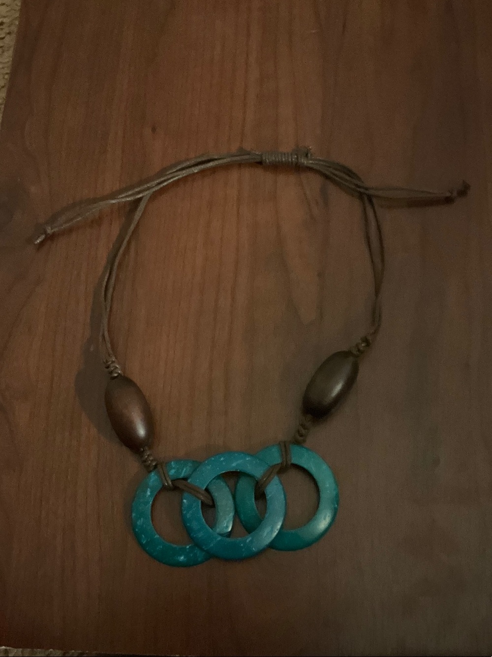 Turquoise Triple-Ring Statement Necklace - Unbranded